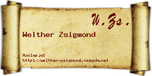 Welther Zsigmond névjegykártya