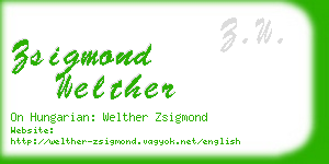 zsigmond welther business card